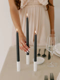 14" Charcoal Dipped Beeswax Taper Candles