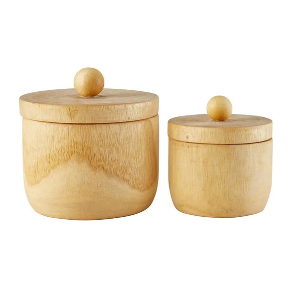 Wood Canisters Set of 2