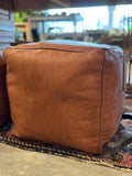 Moroccan Leather Pouf