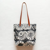 Snake Block Print Tote Bag
