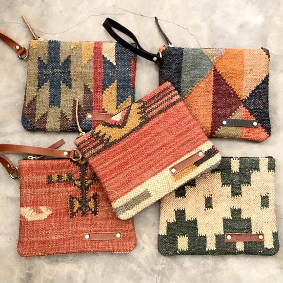 Kilim Rug Clutch/Wristlet: Assorted